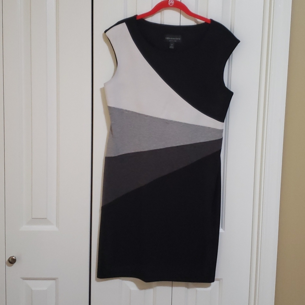 Black, white and grey dress